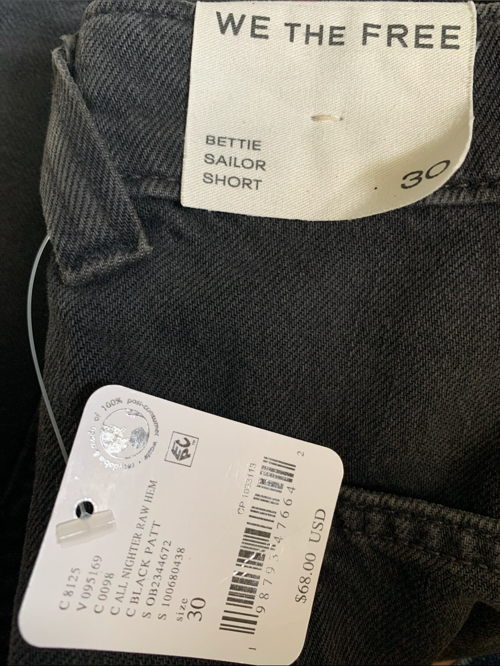 FREE PEOPLE Bettie Sailor Shorts We The Free NWT Black - Picture 10 of 10